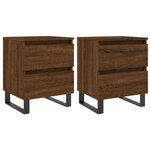 vidaXL Tables de chevet 2 Pièces chêne marron 40x35x50 cm bois ingénierie