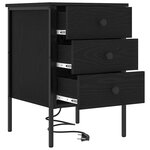 vidaXL Cabinet de chevet avec tiroir 2 Pièces Chêne noir 42 x 41 x 61 cm