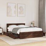 vidaXL Cadre de lit avec tête de lit chêne marron 120x190 cm