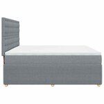 vidaXL Sommier à lattes de lit avec matelas Gris clair 200x200cm Tissu