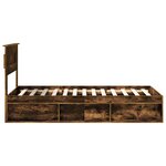 vidaXL Cadre de lit avec matelas Chêne fumé 90 x 190 cm Pin massif