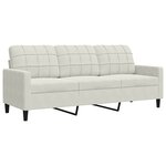 vidaXL Canapé à 3 places Crème 180 cm Velours