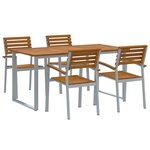 vidaXL Ensemble de salle à manger de jardin 5 pièces en bois massif d'acacia et métal