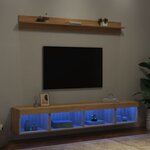 vidaXL Unités murales TV avec LED 5 Pièces chêne sonoma bois d'ingénierie