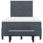 vidaXL Lit à ressorts avec matelas et banc gris foncé 120x200 cm en velours