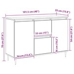 vidaXL Buffet gris béton 101 5x35x70 cm bois d'ingénierie