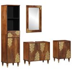 vidaXL Ensemble de mobilier de salle de bain 4 Pièces marron miel