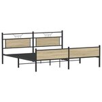 vidaXL Cadre de lit en métal sans matelas chêne sonoma 200x200 cm
