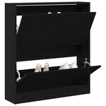 vidaXL Cabinet à chaussures avec étagère Chêne noir 80 x 21 x 87 5 cm