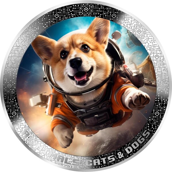 Pièce de monnaie en Argent 1000 Francs g 31.1 (1 oz) Millésime 2025 AI-Nimals ASTRONAUT DOG AI-NIMALS