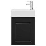 vidaXL Meuble de salle de bain avec robinet Noir 45 5 x 22 5 x 84 cm