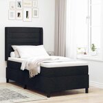 vidaXL Lit à ressorts avec matelas Noir 90 x 190 cm tissu