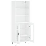 vidaXL Buffet haut Blanc 69 5x34x180 cm Bois d'ingénierie