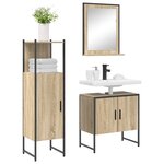 vidaXL Ensemble de mobilier de salle de bain avec étagère 3 Pièces Marron
