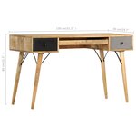 vidaXL Bureau avec tiroirs 130x50x80 cm Bois solide de manguier