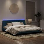 vidaXL Cadre de lit avec lumières LED bleu 200x200 cm velours