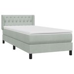 vidaXL Sommier à lattes de lit et matelas gris clair 90x210 cm velours