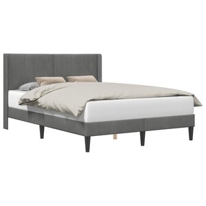 vidaXL Cadre de lit avec tête de lit Gris foncé 140 x 200 cm Velours