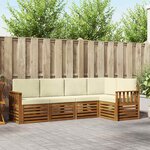 vidaXL Ensemble de canapé d'angle avec coussin 5 Pièces Naturel et Crème