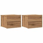 vidaXL Tables de chevet murales 2 Pièces chêne artisanal 40x32x30 cm