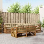 vidaXL Ensemble de canapés d'extérieur 7 Pièces Naturel et Beige