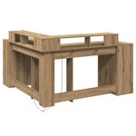 vidaXL Bureau avec lumières LED chêne artisanal bois d'ingénierie