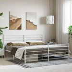 vidaXL Cadre de lit métal sans matelas et pied de lit blanc 180x200 cm