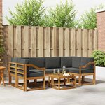 vidaXL Ensemble de canapés d'extérieur 7 Pièces Naturel et Anthracite