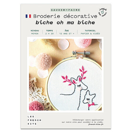 FRENCH KITS-Les French Kits - Broderie décorative - Biches-Kit créatif fabriqué avec amour en France