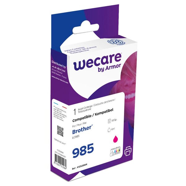 Cartouche jet d'encre, compatible pour brother lc985 m, lc985m, pack unitaire magenta