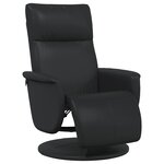 vidaXL Fauteuil inclinable avec repose-pieds noir similicuir
