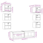 vidaXL Unités murales TV avec LED 8 Pièces chêne fumé bois d'ingénierie