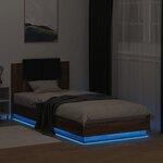 vidaXL Cadre de lit avec LED sans matelas chêne marron 100x200 cm