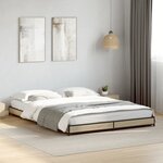vidaXL Cadre de lit sans matelas chêne sonoma 135x190 cm