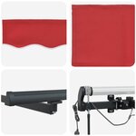 vidaXL Auvent Rétractable with Rouge 400 × 350 cm tissu