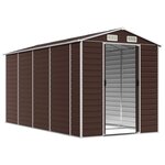 vidaXL Abri de jardin marron 191 x 385 x 198 cm en acier galvanisé