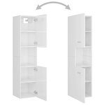 Vidaxl ensemble de meubles de salle de bain blanc brillant aggloméré