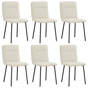 vidaXL Chaises à manger lot de 6 crème velours