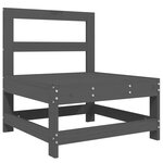 vidaXL Canapés centraux de jardin 2 Pièces gris bois de pin massif