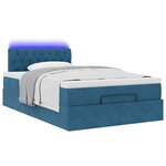 vidaXL Cadre de lit ottoman avec matelas bleu foncé 120x200 cm velours