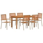 vidaXL Ensemble de salle à manger pour jardin 7 Pièces Beige