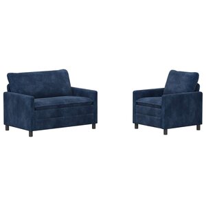 vidaXL Ensemble de Canapés 2 pc Bleu marine Polyester