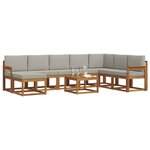 vidaXL Ensemble de canapés d'extérieur 9 Pièces Gris Naturel et Clair