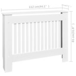 vidaXL Cache-radiateurs 2 Pièces Blanc MDF 112 cm