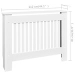 vidaXL Cache-radiateurs 2 Pièces blanc MDF 112 cm