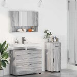vidaXL Ensemble de mobilier de salle de bain 3 Pièces Gris Sonoma