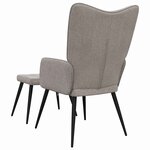 vidaXL Chaise de relaxation avec tabouret Taupe Tissu