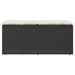 vidaXL Banc de jardin avec coussin noir 110x40x44 cm résine tressée