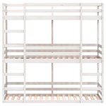 vidaXL Lit superposé triple sans matelas 75x190 cm bois de pin massif