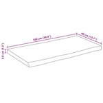 vidaXL Dessus de table 100x40x3 8 cm bord vivant bois massif manguier